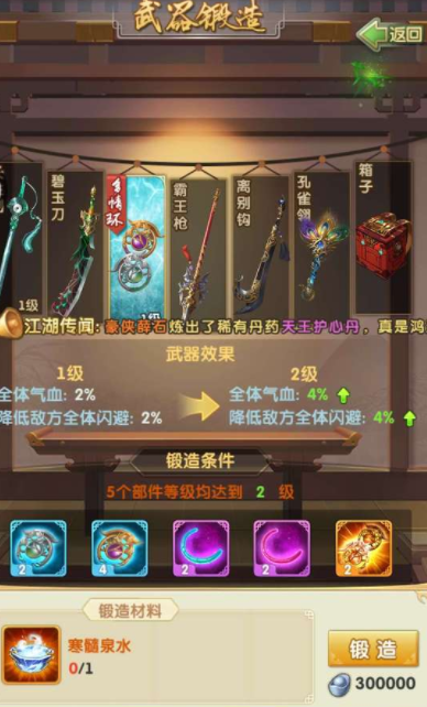 大掌门2多少级出七武器1