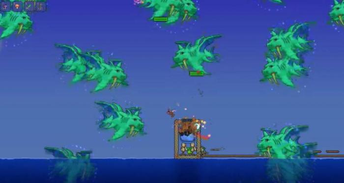 泰拉瑞亚如何击败猪鲨1