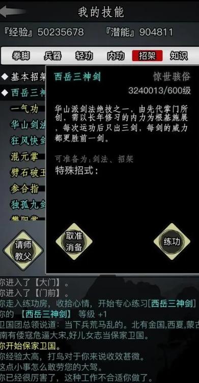 放置江湖最强剑法武功是什么1