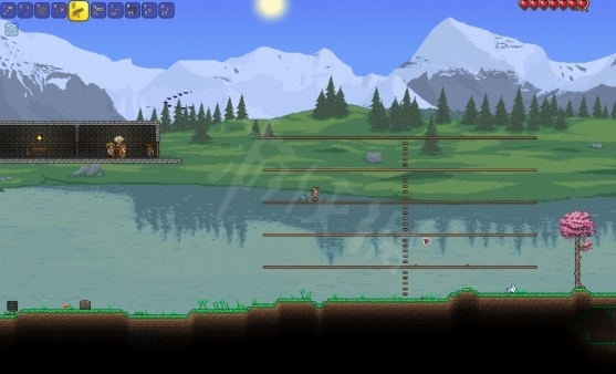 泰拉瑞亚怎么搭战斗平台2