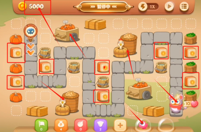 保卫萝卜3集市篇第五十四关怎么过1