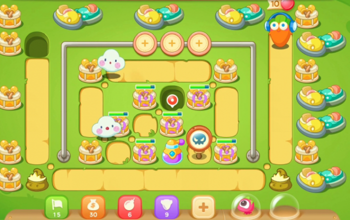 保卫萝卜3游乐场第11关怎么过1