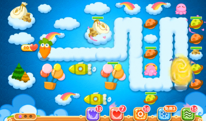 保卫萝卜2第65关怎么无伤通关1