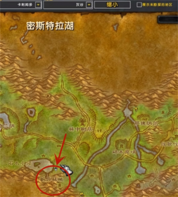 魔兽世界乌龟服新月林地在哪2