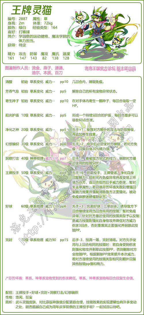 洛克王国王牌灵猫技能表1