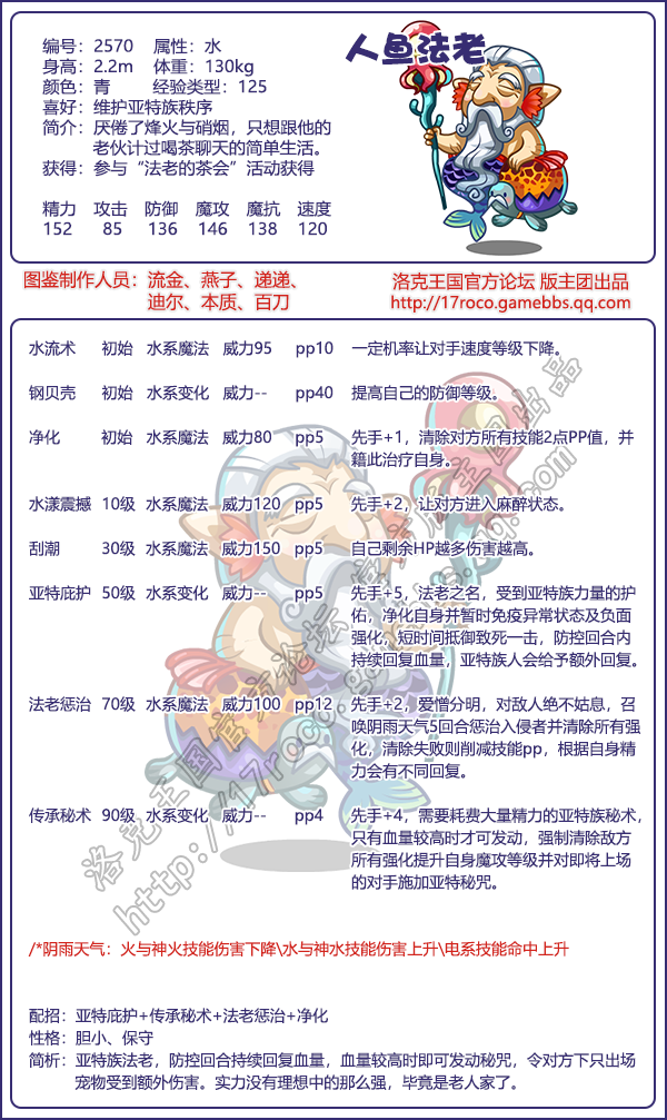 洛克王国人鱼法老技能表1