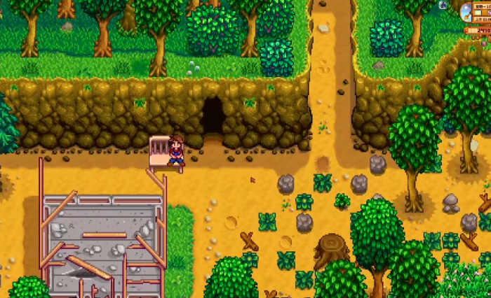 星露谷物语湖边的山洞在哪里1