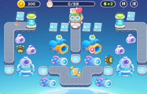 保卫萝卜4太空穿越第54关怎么过?5