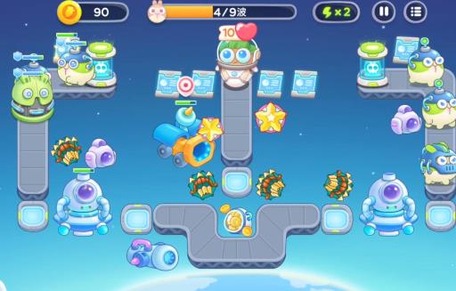 保卫萝卜4太空穿越第54关怎么过?7