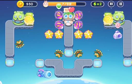 保卫萝卜4太空穿越第54关怎么过?11