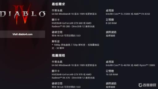 暗黑四电脑配置要求是什么?1