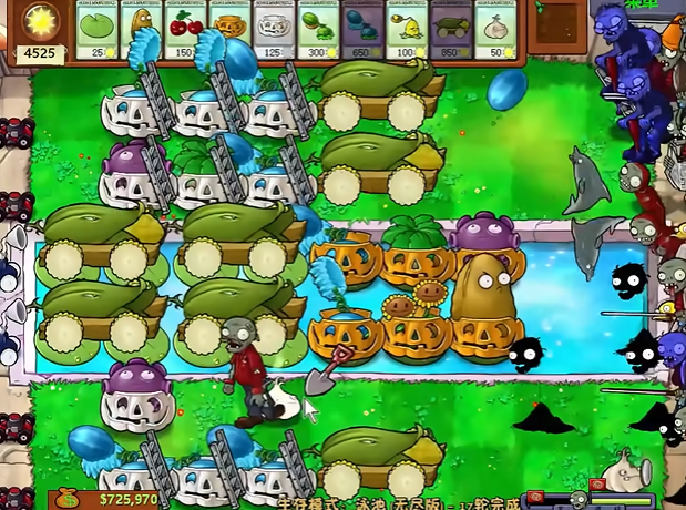 植物大战僵尸八炮阵型怎么搭梯子2